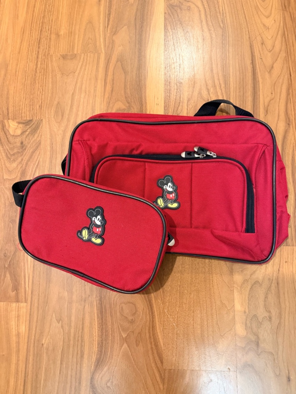 Disney Vintage Red Mickey Travel Bag Set of 2